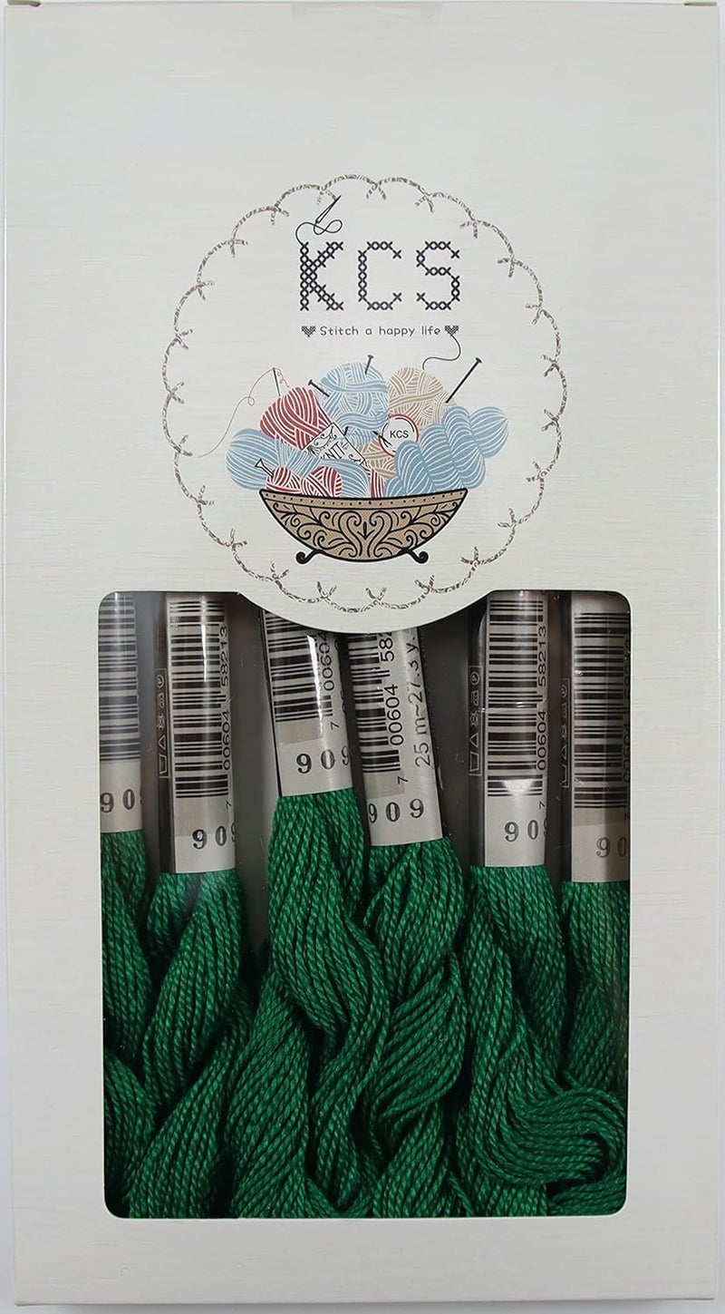KCS 25 M/Skein Mercerized Pearl Cotton Crochet Needlepoint Thread,Size 5,6 skeins,Emerald Green vy dk - Image 1